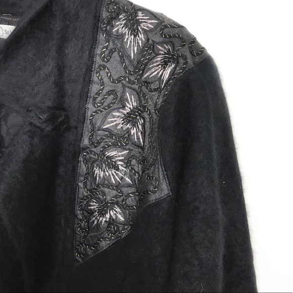 Black Angora Western Style Jacket - Picture 8 of 13